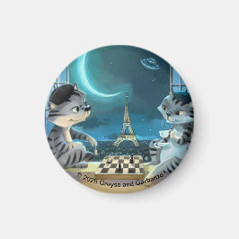 Paris by Night Circle Magnet (olika storlekar)