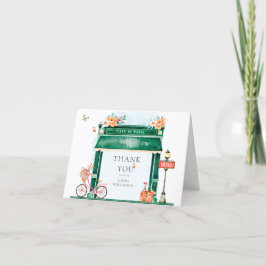 Paris Café Boulangeri Akvarell Baby Shower Tack Kort
