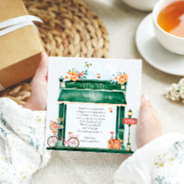 Paris Café Boulangerie Akvarell Baby Shower  Tha Tack Kort