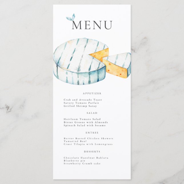 Paris Cafe Boulangerie Brie Cheese Meny (Framsida)