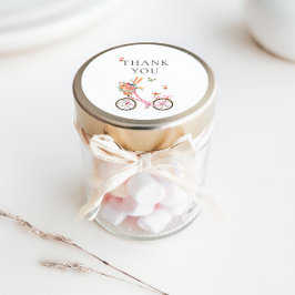 Paris Cafe Boulangerie Rosa Bicycle Watercolor Runt Klistermärke