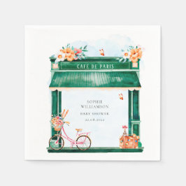 Paris Cafe Boulangerie Watercolor Pappersservett