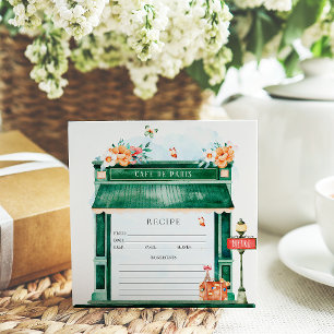 Paris Cafe Boulangerie Watercolor Recipe Inbjudningar