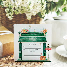 Paris Cafe Boulangerie Watercolor Recipe Inbjudningar