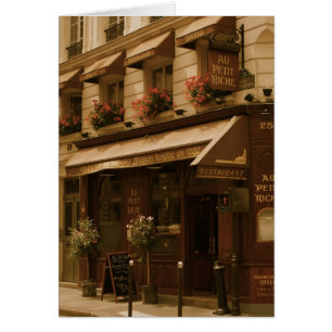 Paris Cafe by Day Hälsningskort