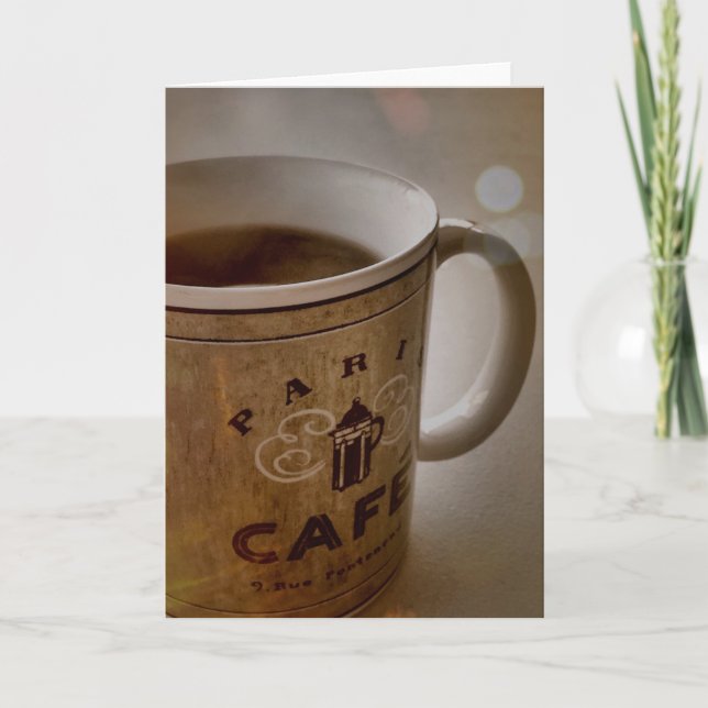 Paris Cafe Coffee Note Cards Kort (Framsida)
