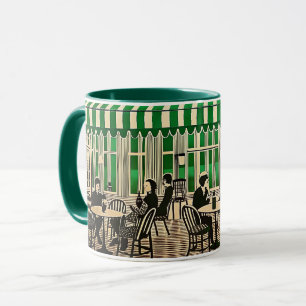 Paris Café-gåva med minimal optisk stil Mugg