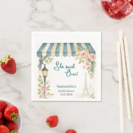 Paris Café Hon Sa Oui Bröllopsfest Pappersservett