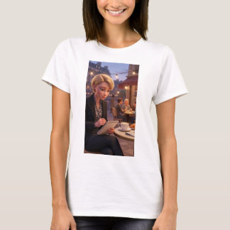 Paris Café Journalflicka T-Shirt