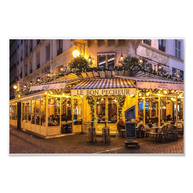 Paris Cafe - Le Bon Pecheur - Fototryck (Framsidan)