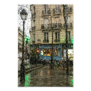 Paris Cafe och Lamp i Spanien - Fototryck