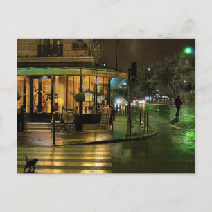 Paris Cafe på natten Vykort