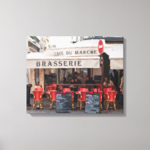 Paris Café på Rue Cler Gallery Wrap Canvas Konst