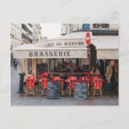 Paris Cafe Postcard - Paris, Frankrike Vykort