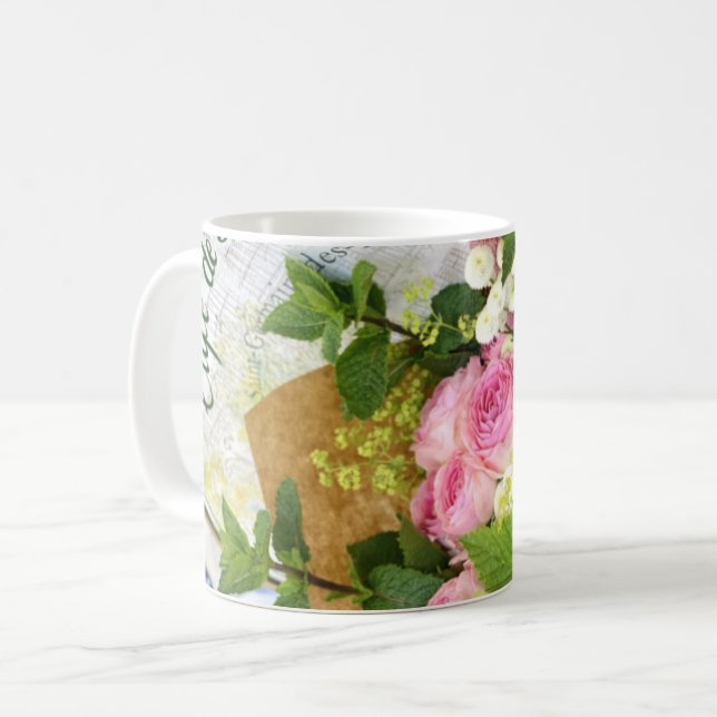 Paris Cafe Rose Klassisk Mugg (Framsida vänster)