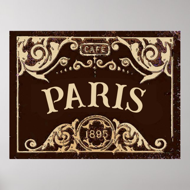 PARIS Cafe-Vintage Poster (Framsidan)