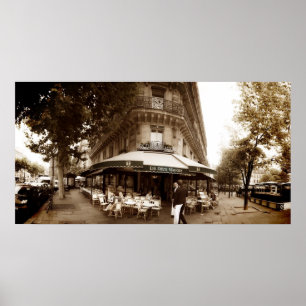 Paris Cafeplats (I) - panorama Poster