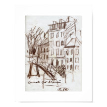 Paris Canal St Martin Sketch Poster
