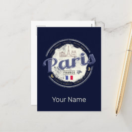 Paris Capital Frankrike Eiffel Torn Vintage Souven Helg Vykort