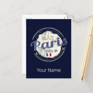 Paris Capital Frankrike Eiffel Torn Vintage Souven Helg Vykort