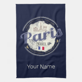 Paris Capital Frankrike Eiffel Torn Vintage Souven Kökshandduk