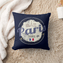 Paris Capital Frankrike Eiffel Torn Vintage Souven Kudde