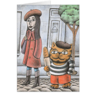"Paris Cat Hälsningskort
