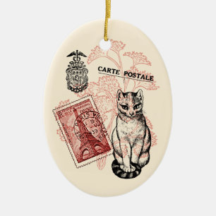 Paris Cat Julgransprydnad Keramik