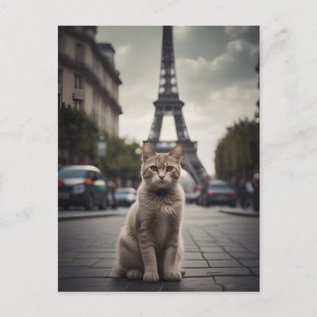 Paris Cat Vykort (Framsida)