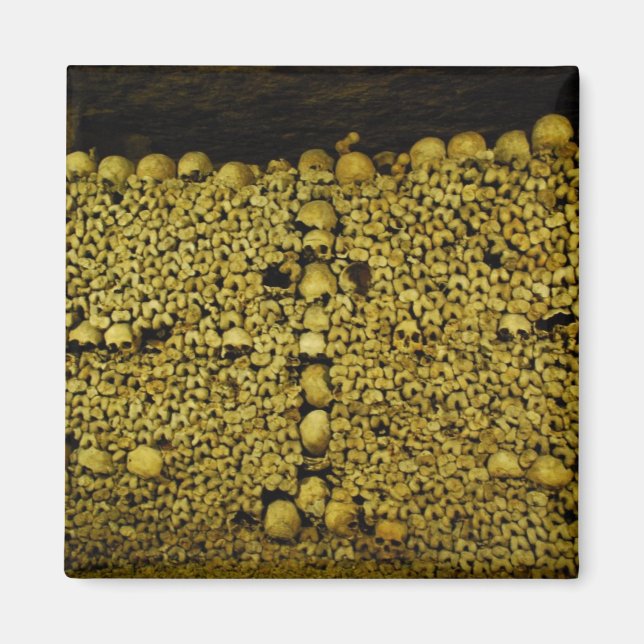 Paris Catacombs Döskallar och Bones Magnet (Framsidan)