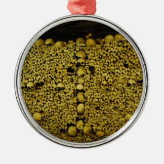 Paris Catacombsdöskallar och ben Julgransprydnad Metall