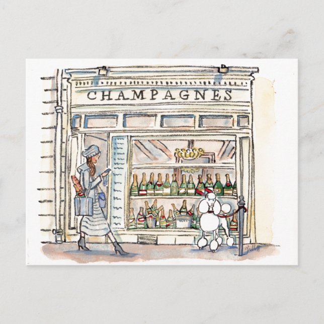 Paris champagne Flaneur Inbjudan Vykort (Framsida)