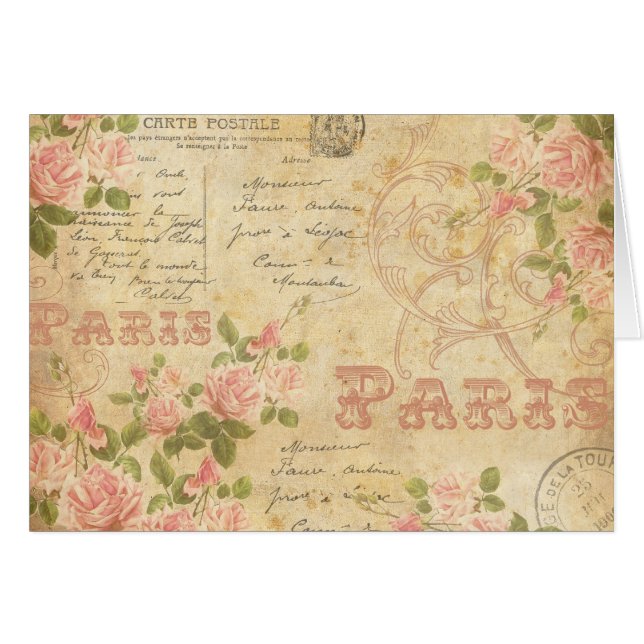 Paris chic hälsningskort (Framsidan Horizontal)