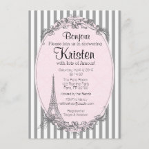 Paris Chic inbjudan till dusch