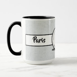 Paris City Elegant linen Ringer 15oz Mugg