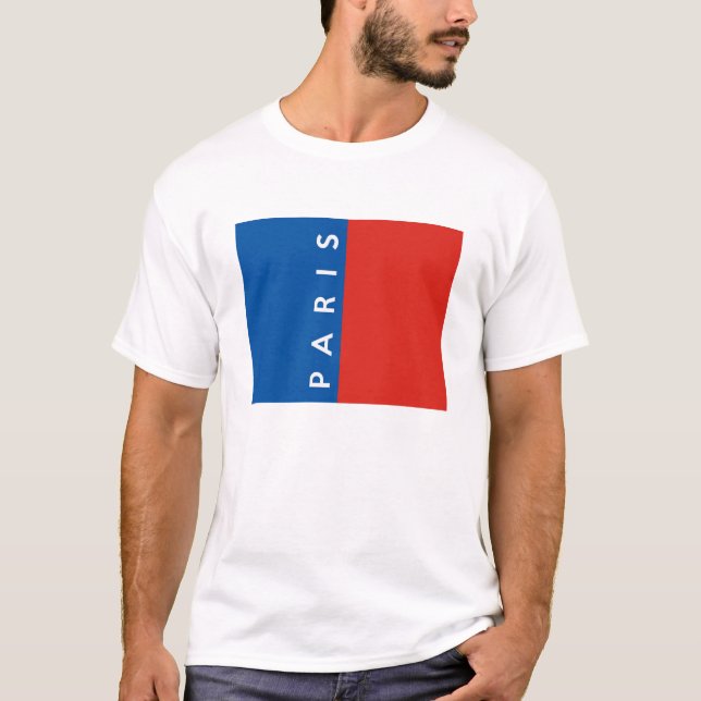 Paris city flagga land frankrike namn tee (Framsida)