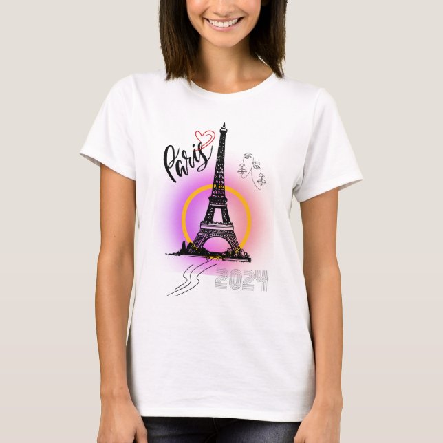 Paris City of Kärlek T Shirt (Framsida)