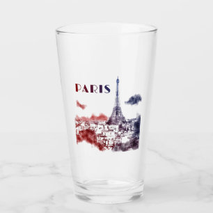 Paris City Skyline Eifel Torn Travel Frankrike Glaskopp