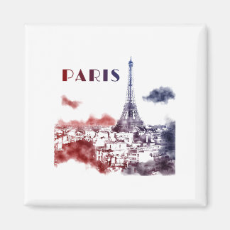 Paris City Skyline Eifel Torn Travel Frankrike Magnet