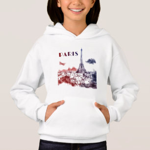 Paris City Skyline Eifel Torn Travel Frankrike T Shirt
