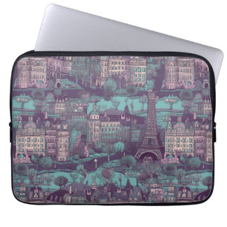 Paris Cityscape i vattenbrukets vintage Laptop Fodral