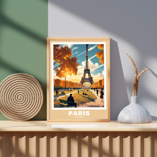 Paris Cityscape - Ikoniska landmärken Poster