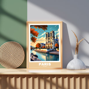 Paris Cityscape - Ikoniska landmärken Poster