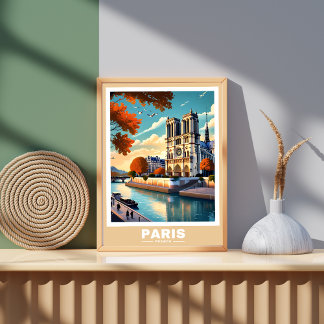 Paris Cityscape - Ikoniska landmärken Poster
