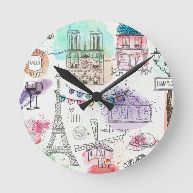 Paris Clock Rund Klocka (Framsida)