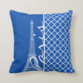 Paris, Cobalt Blue Quatrefoil Kudde