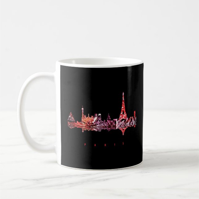 Paris Colorful Silhouette Kaffemugg (Vänster)