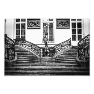 Paris Courtyard och Trappor - Black and White Fototryck