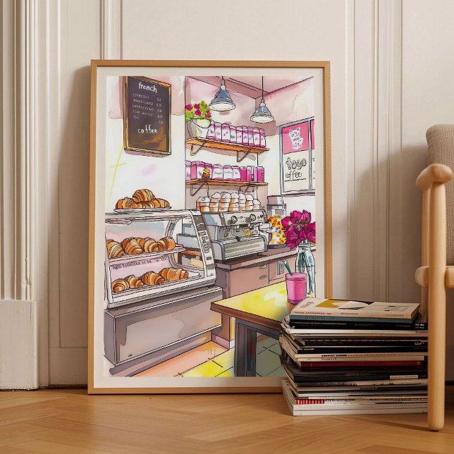 Paris Croissant Utskrift Frukost Utskrift Kök Poster (Skapare uppladdad)