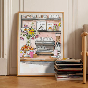 Paris Croissant Utskrift Frukost Utskrift Kök Poster